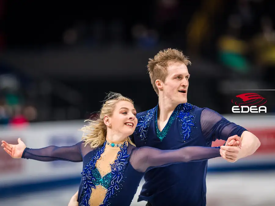 Harry Mattick and Lydia Smart at the World Figure Skating Championships 2023.